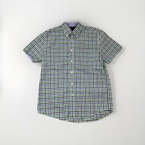Tommy Hilfiger Blue Plaid‎ Button Up Shirt Large L Blue Green